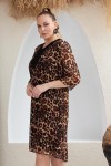 6013 Leopard Дамска рокля в макси размери