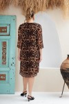 6013 Leopard Дамска рокля в макси размери