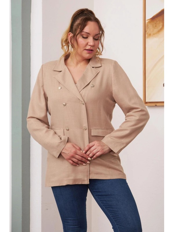6037 Beige Дамско сако в макси размери