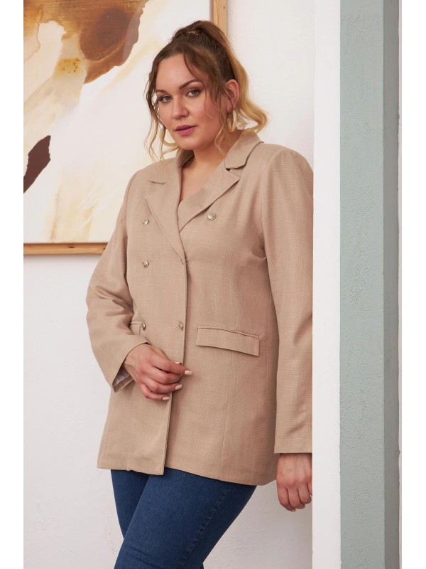6037 Beige Дамско сако в макси размери