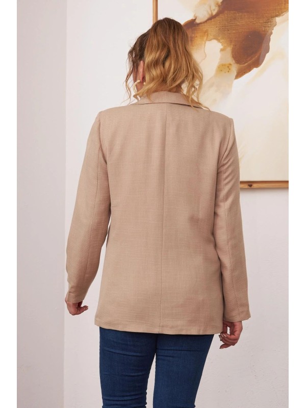 6037 Beige Дамско сако в макси размери