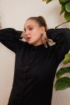 6038 Black Дамска риза в макси размери