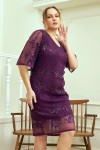 6066 Lila Дамска рокля в макси размери