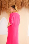 6078 Fuschia Дамска рокля в макси размери