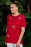 6147 Red Дамска тениска в макси размери