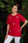 6147 Red Дамска тениска в макси размери