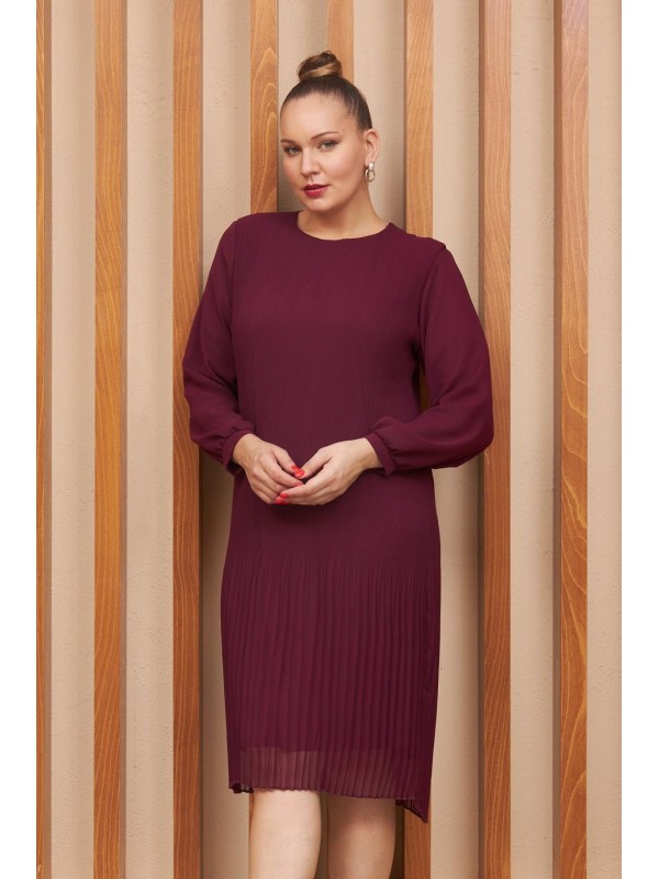 6149 Bordo Дамска рокля в макси размери