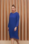 6149 Sax Blue Дамска рокля в макси размери 6149 Sax Blue Дамска рокля в макси размери