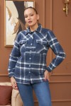 6168 Indigo Дамска връхна риза в макси размери