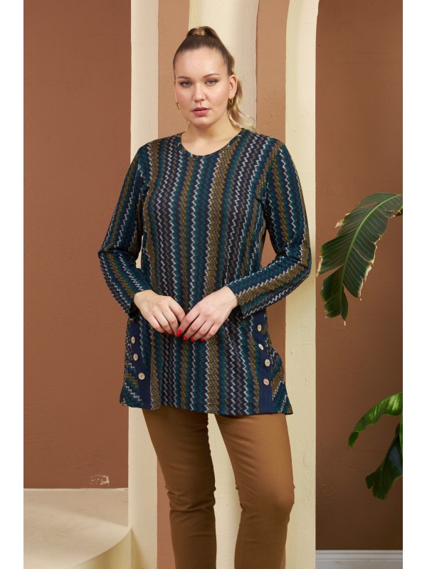 6174 Green Дамска туника в макси размери