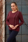 6184 Bordo Дамска блуза в макси размери