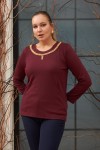 6186 Bordo Дамска блуза в макси размери