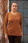 6186 Mustard Дамска блуза в макси размери