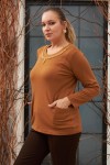 6186 Mustard Дамска блуза в макси размери