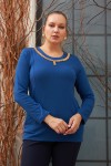 6186 Sax Blue Дамска блуза в макси размери