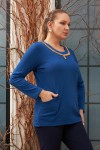 6186 Sax Blue Дамска блуза в макси размери