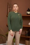 6196 Khaki Дамска блуза в макси размери