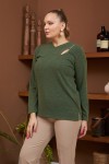 6196 Khaki Дамска блуза в макси размери
