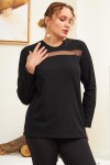 6218 Black Дамска блуза в макси размери 6218 Black Дамска блуза в макси размери