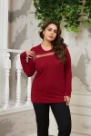 6218 Bordo Дамска блуза в макси размери