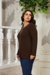 6220 Brown Дамска блуза в макси размери