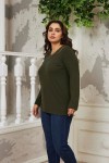 6220 Khaki Дамска блуза в макси размери