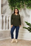 6220 Khaki Дамска блуза в макси размери