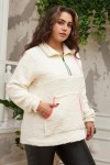 6239 White Дамски суичър в макси размери