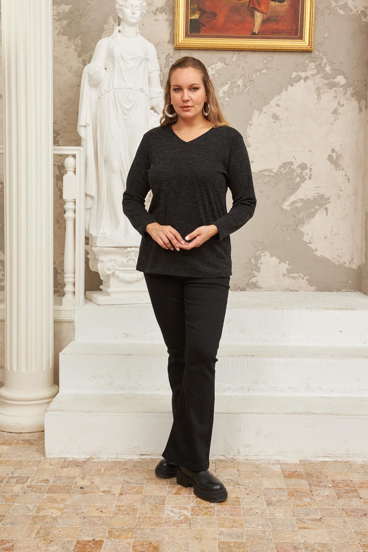 6264 Black Дамска блуза в макси размери