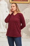 6264 Bordo Дамска блуза в макси размери