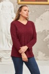 6264 Bordo Дамска блуза в макси размери
