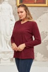 6264 Bordo Дамска блуза в макси размери