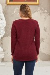 6264 Bordo Дамска блуза в макси размери