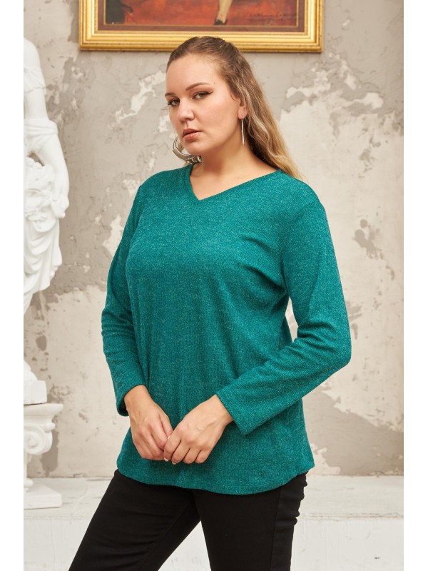 6264 Green Дамска блуза в макси размери