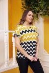 6267 Mustard Дамска тениска в макси размери