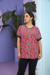 6301 Red Дамска блуза в макси размери