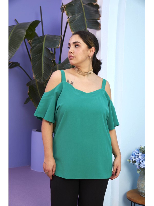 6325 Green Дамска блуза в макси размери