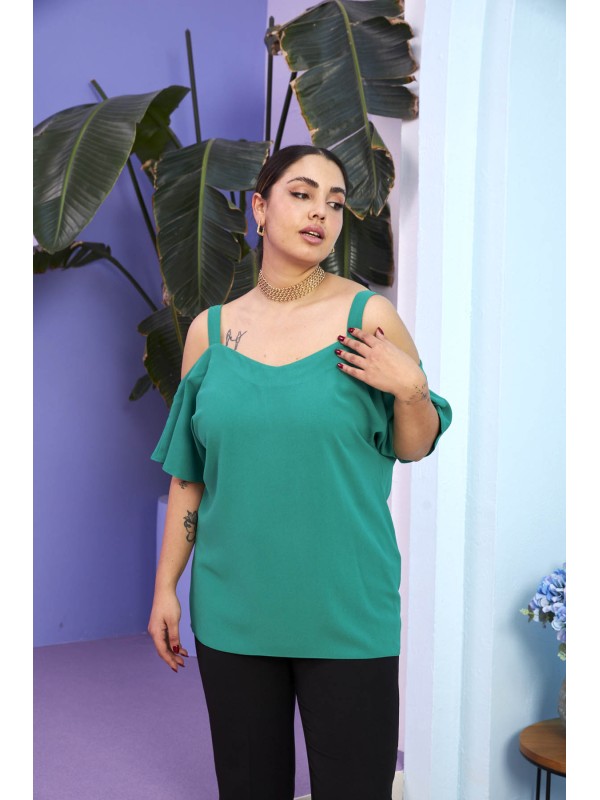 6325 Green Дамска блуза в макси размери