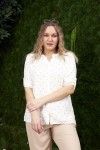 6405 White/Mustard Дамска риза в макси размери