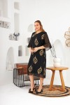 6426 Black Дамска рокля с бродерия в макси размери