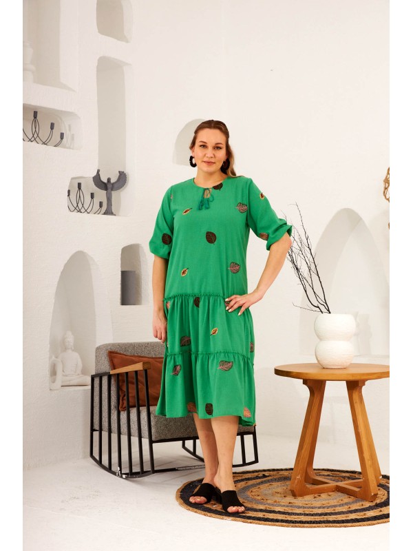 6433 Green Дамска рокля в макси размери