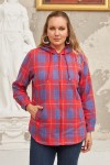 9758 Red Дамско горнище тип риза в макси размери