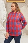 9758 Red Дамско горнище тип риза в макси размери