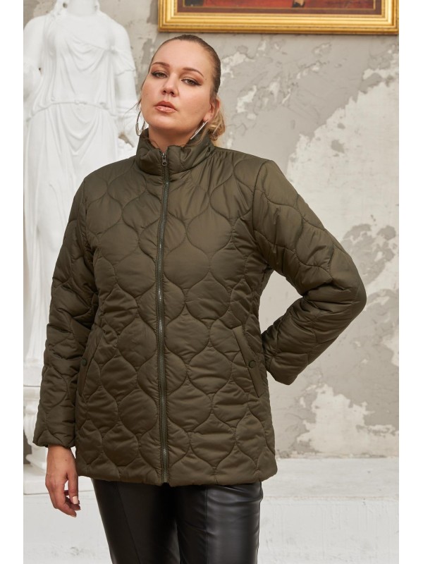 9786 Khaki Дамско яке в макси размери