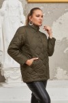 9786 Khaki Дамско яке в макси размери