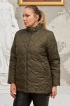 9786 Khaki Дамско яке в макси размери