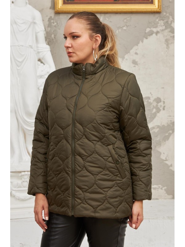 9786 Khaki Дамско яке в макси размери