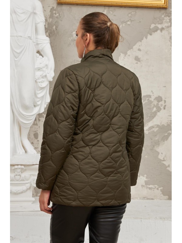 9786 Khaki Дамско яке в макси размери