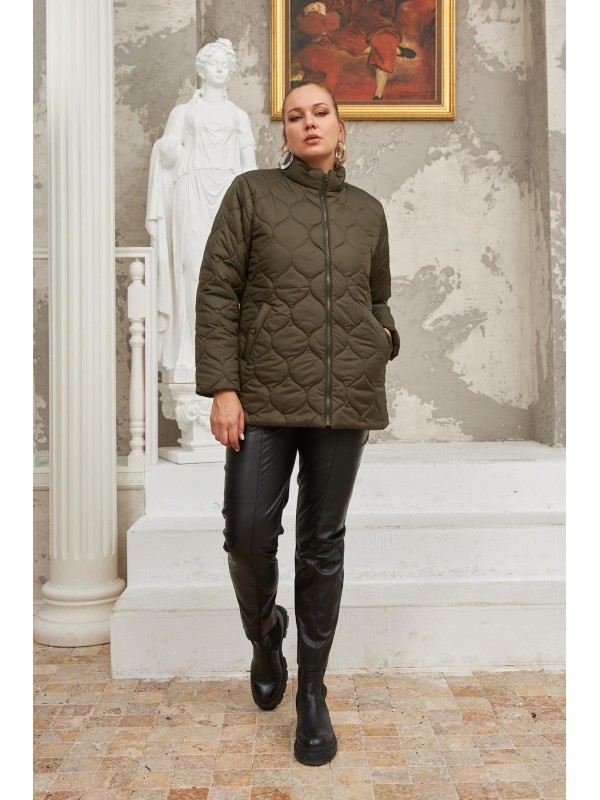 9786 Khaki Дамско яке в макси размери