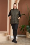 9787 Khaki Дамски елек в макси размери